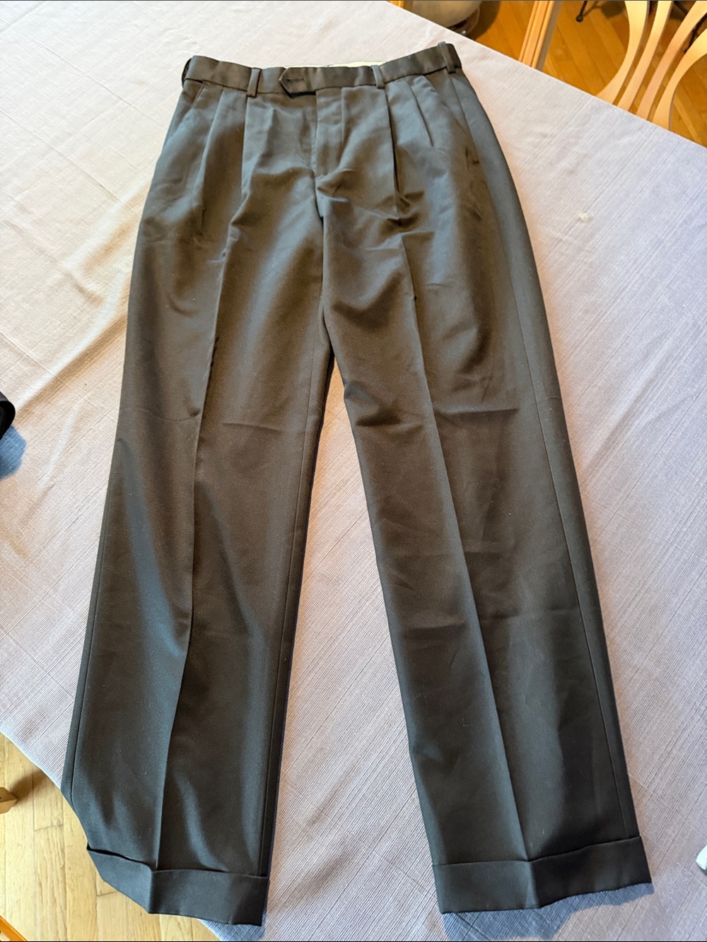 croft & barrow Men's Black Pleated Dress Trousers
